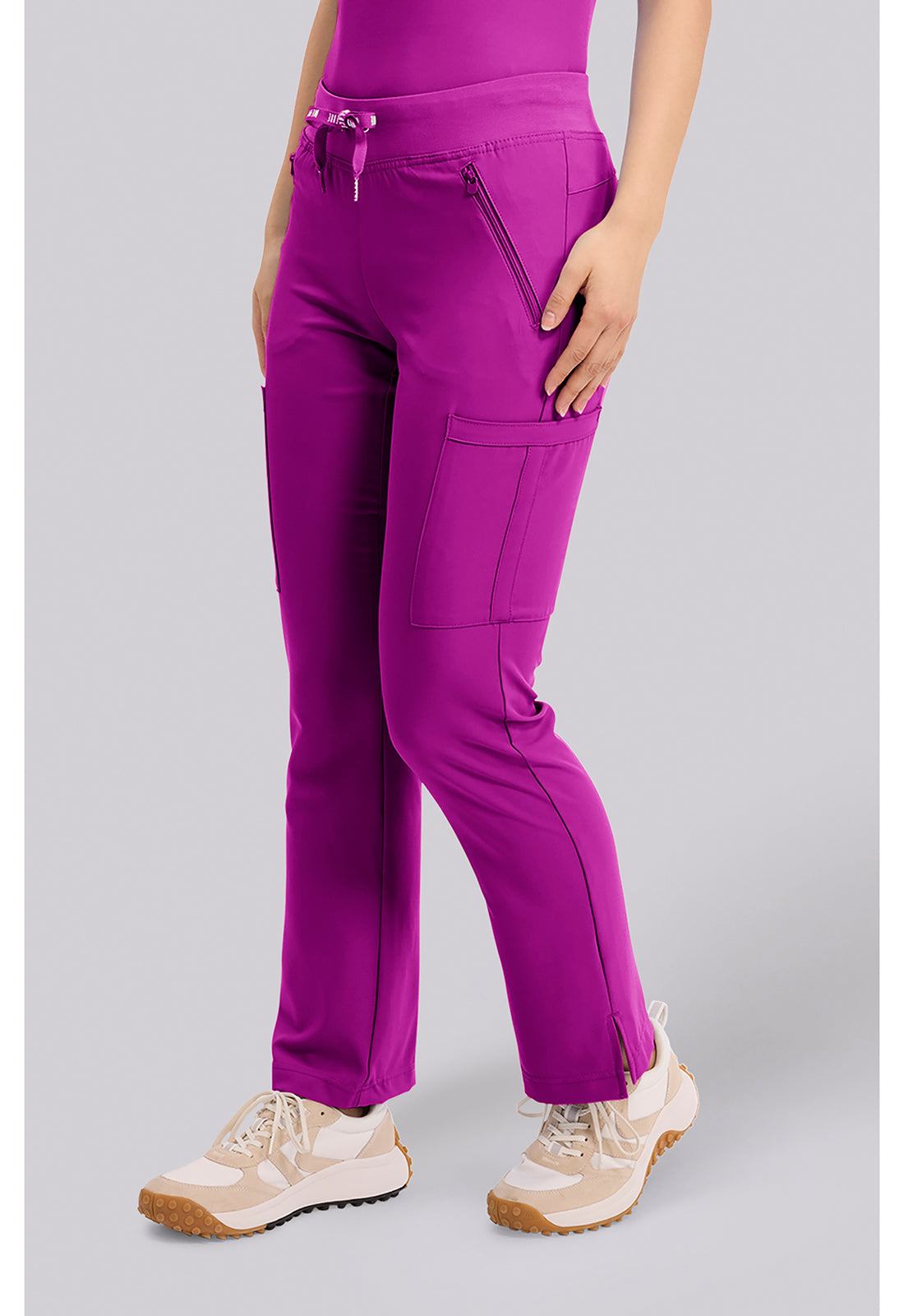 Insight MC2702 Women's Zipper Scrub Pants Back To The Fuschia