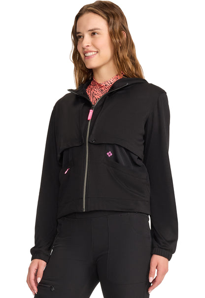 Lifestyle MC302 Convertible Windbreaker Jacket Black Model Image Right Side | Med Couture