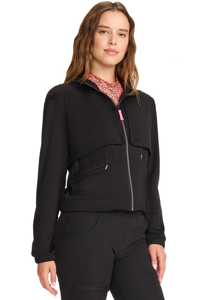 Lifestyle MC302 Convertible Windbreaker Jacket Black Model Image Left Side | Med Couture