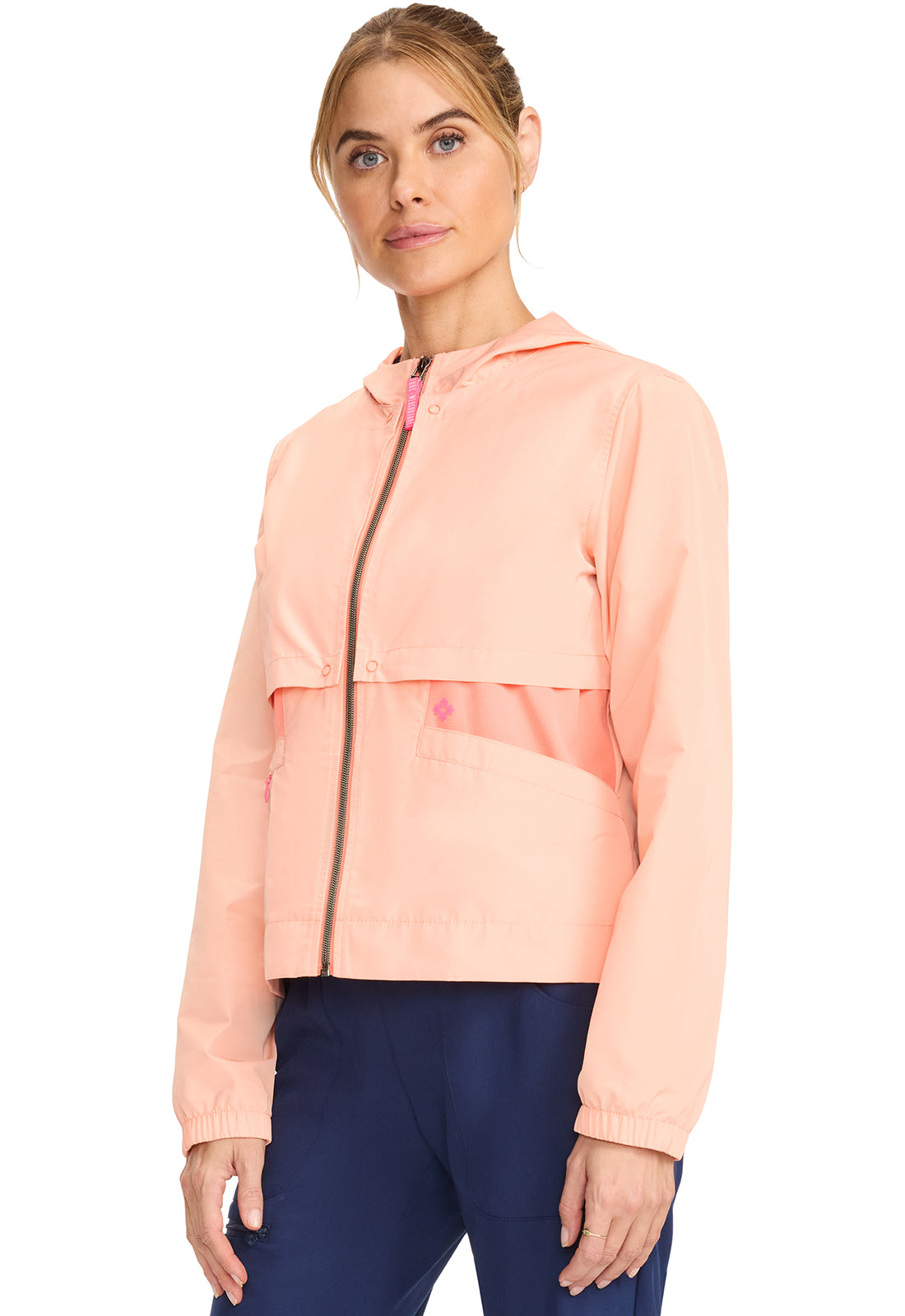 Lifestyle MC302 Convertible Windbreaker Jacket Coral Fusion Model Image Right Side | Med Couture