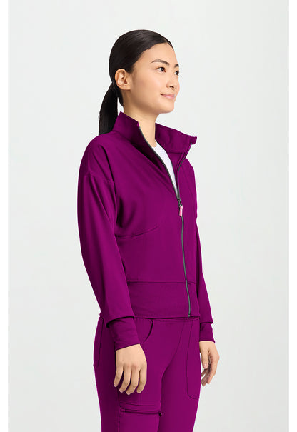 Amp MC303 Women's Cropped Warm Up Jacket Plum Royale