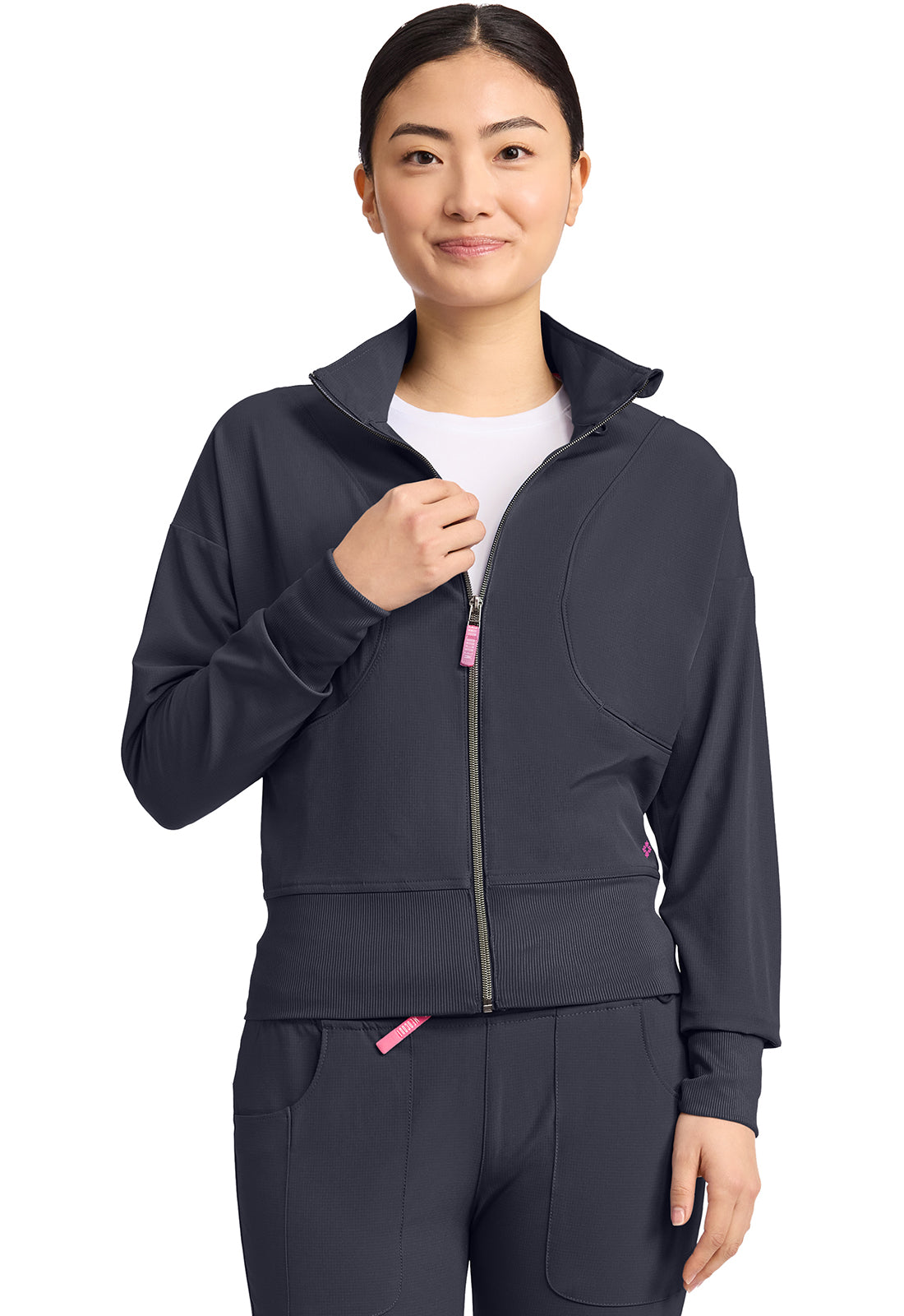 AMP MC303 Women's Cropped Warm Up Jacket Pewter