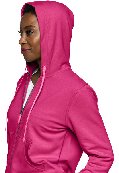 Lifestyle MC316 Fleece Zip Front Logo Hoodie Pink Power