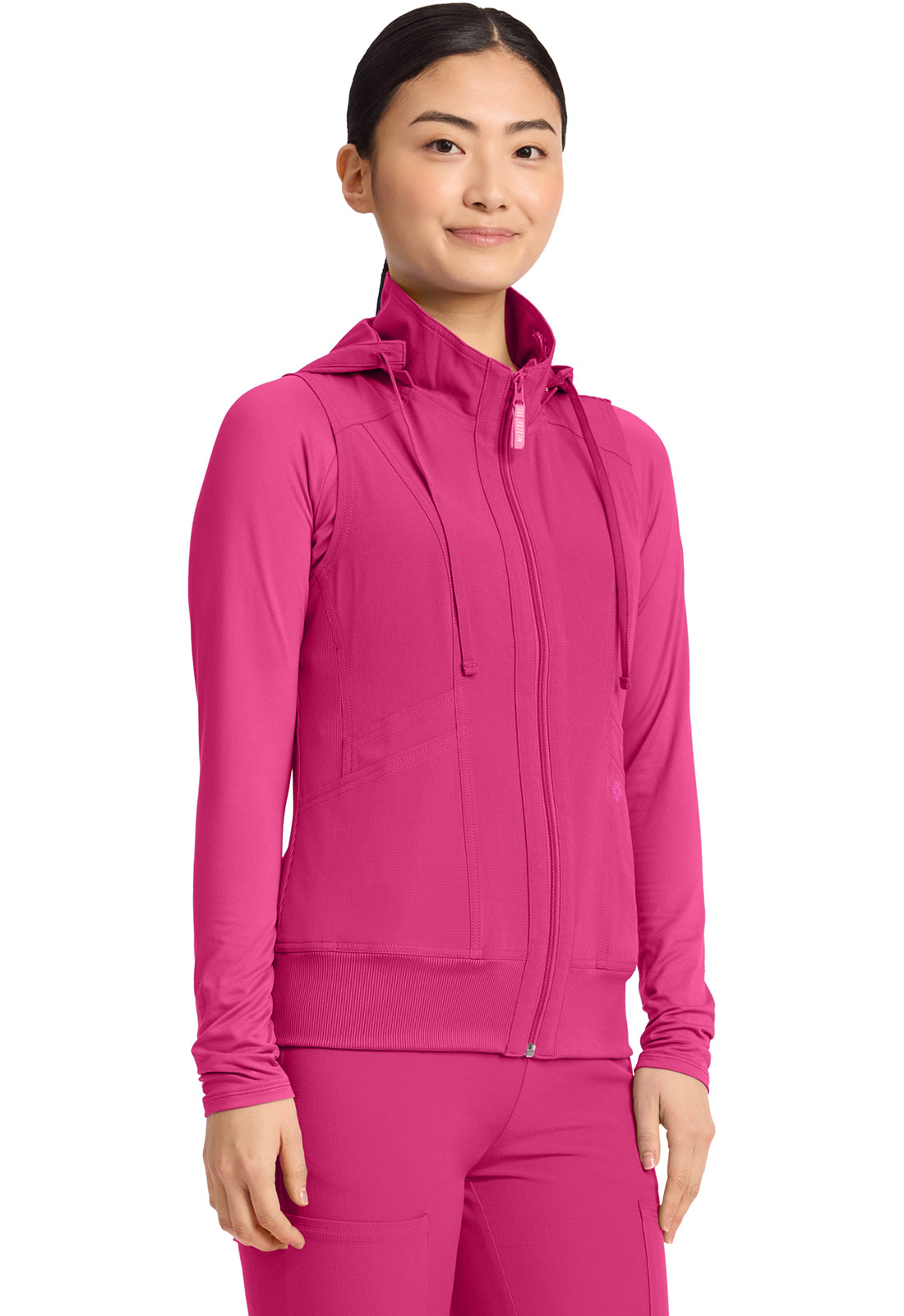 AMP MC500 Women's 4-Pocket Zip Front Vest Pink Power