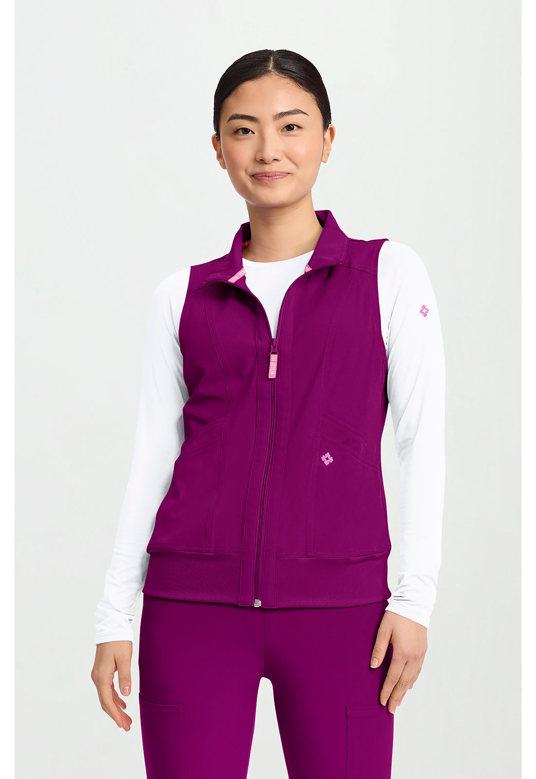 AMP MC500 Women's 4-Pocket Zip Front Vest Plum Royale