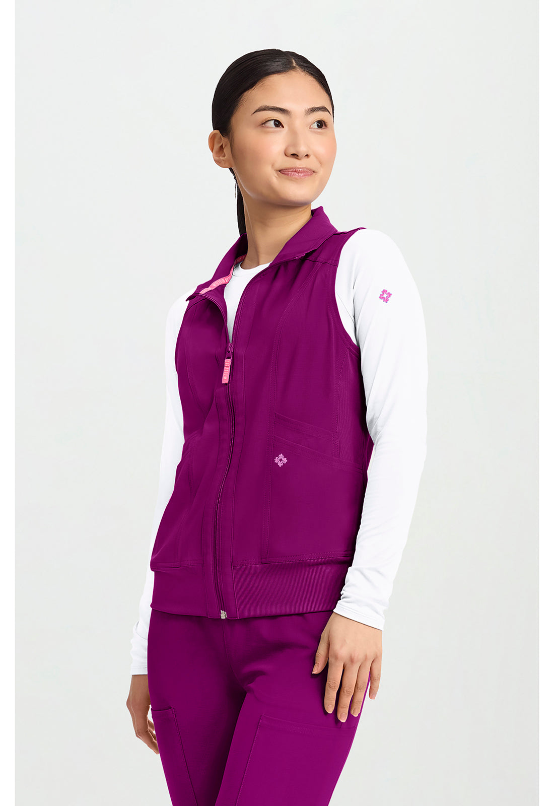 AMP MC500 Women's 4-Pocket Zip Front Vest Plum Royale