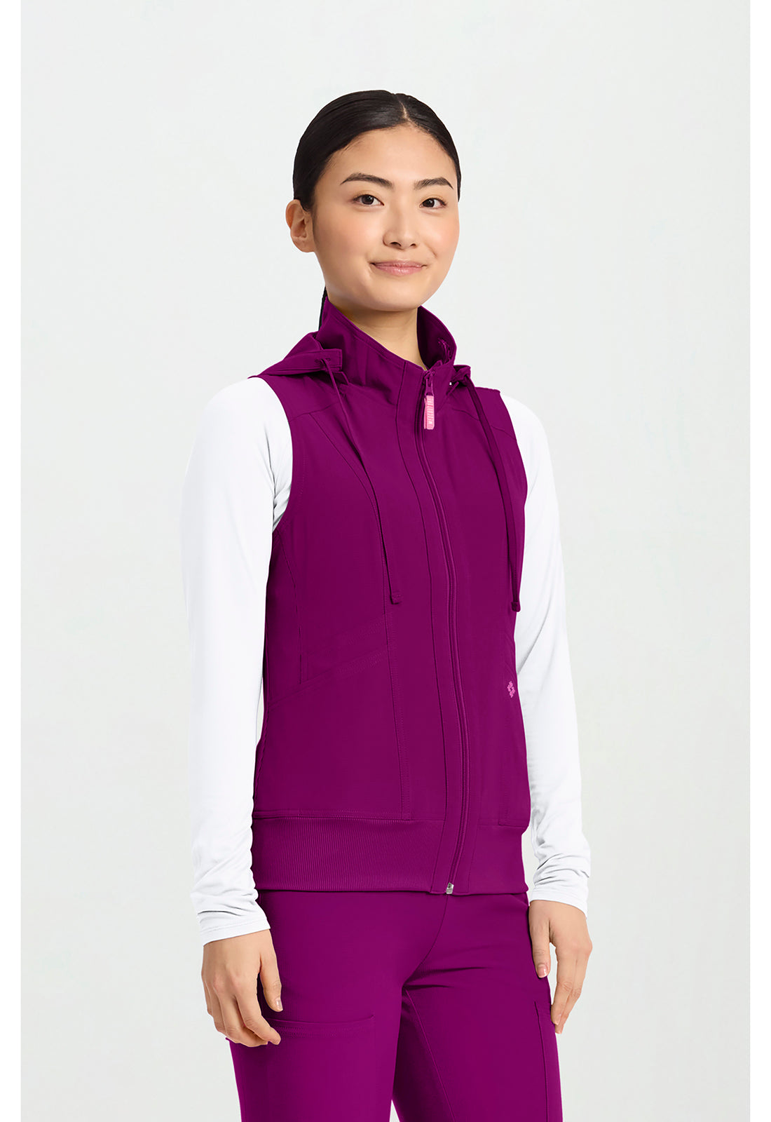 AMP MC500 Women's 4-Pocket Zip Front Vest Plum Royale