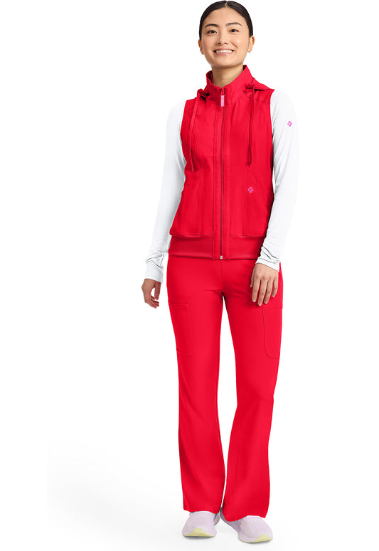 Amp MC500 Women's 4-Pocket Zip Front Scrub Vests Solar Flare