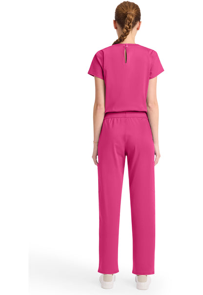 AMP Knit MC550 V-Neck Jumpsuit Pink Power