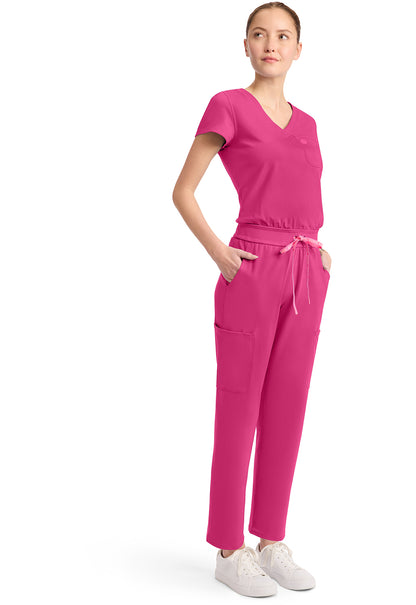 AMP Knit MC550 V-Neck Jumpsuit Pink Power