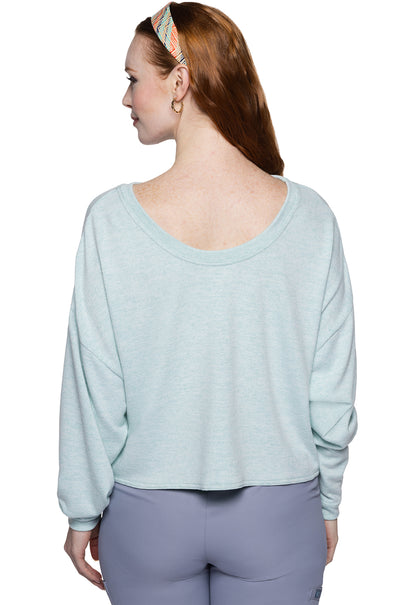 Insight MC601 Long Sleeve Knit Reversible Pullover Arctic Aqua Model Image Back | Med Couture