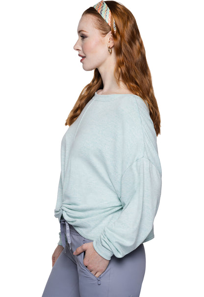 Insight MC601 Long Sleeve Knit Reversible Pullover Arctic Aqua Model Image Right Side | Med Couture