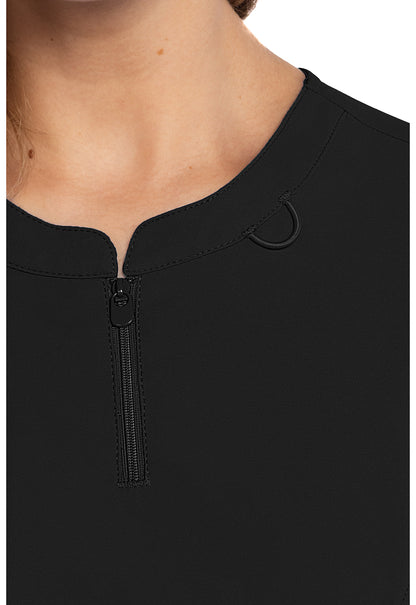 Insight MC609 Zip Front Henley Top Black