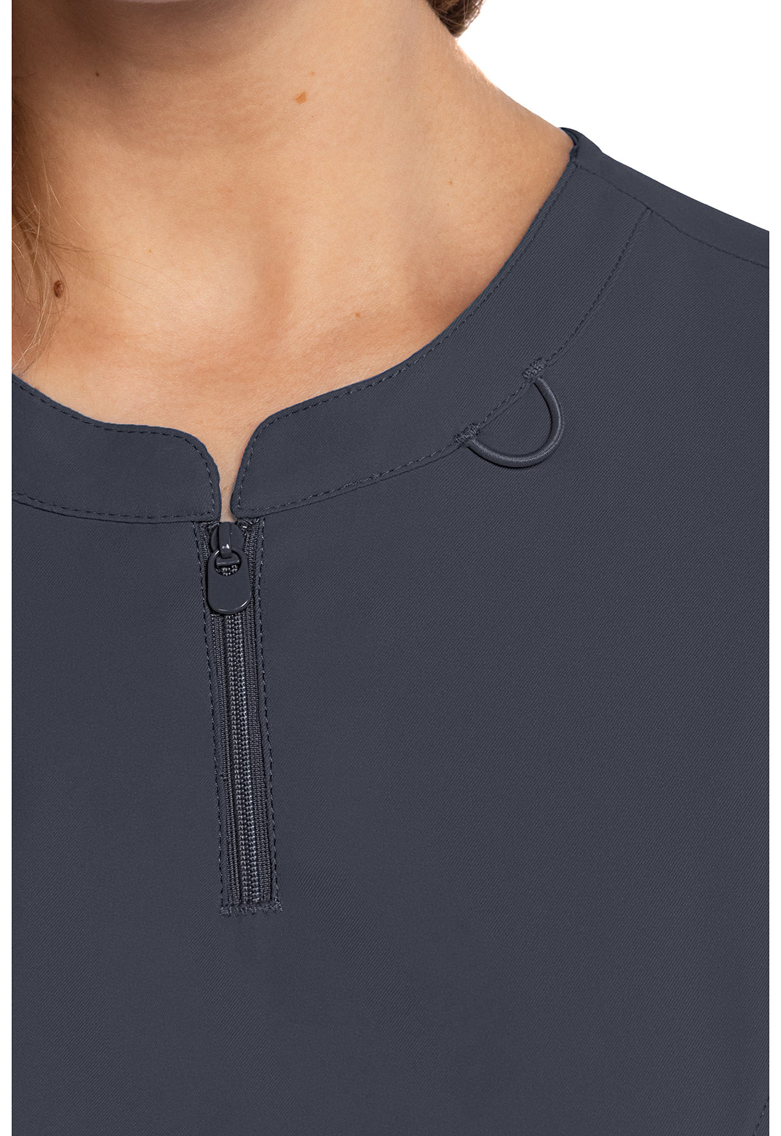 Insight MC609 Zip Front Henley Top Pewter