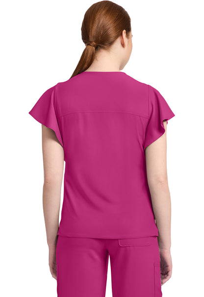 Insight MC611 Women's 2-Pocket Flutter Sleeve V-Neck Aurora Berryalis
