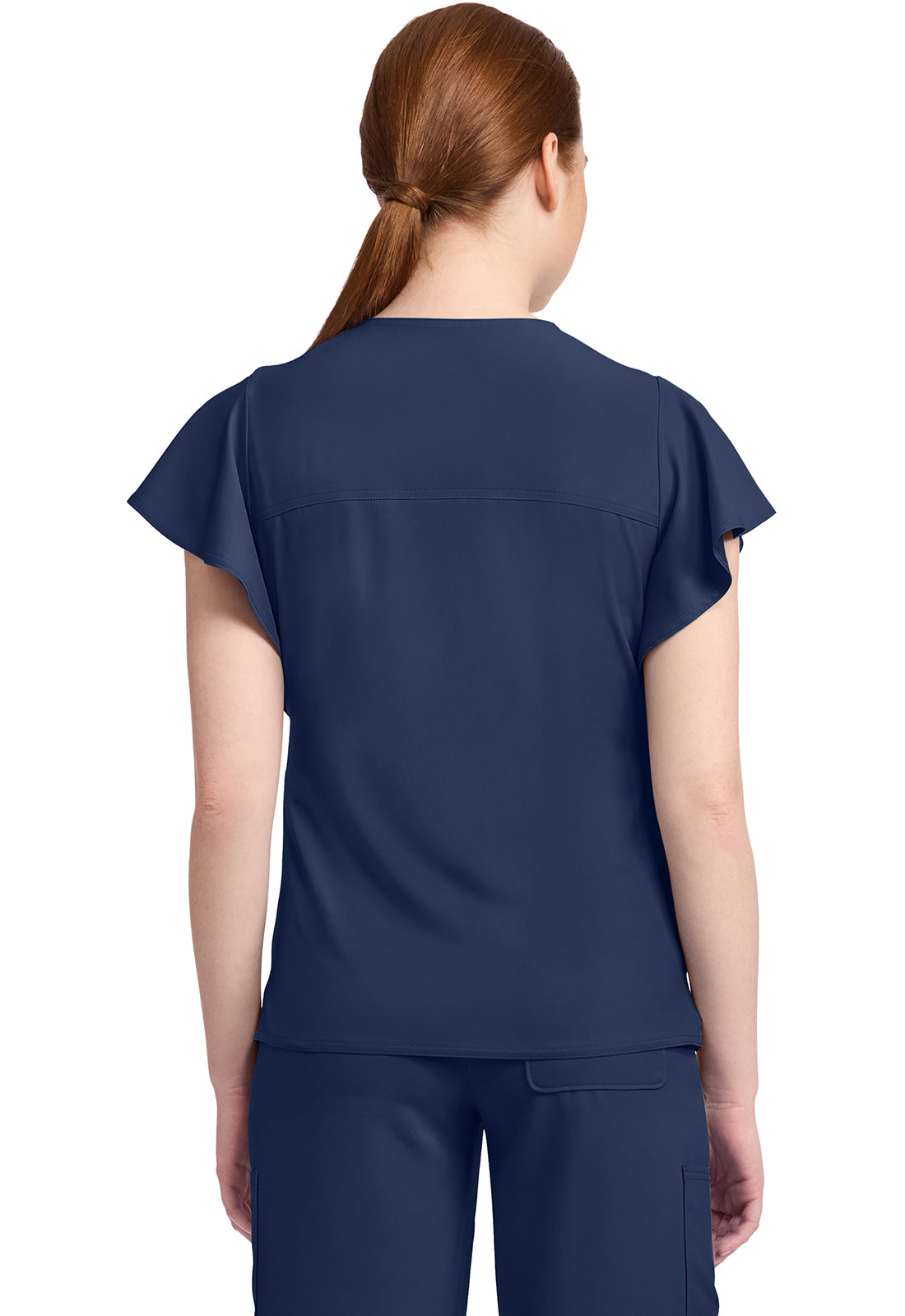 Insight MC611 Women's 2-Pocket Flutter Sleeve V-Neck Navy