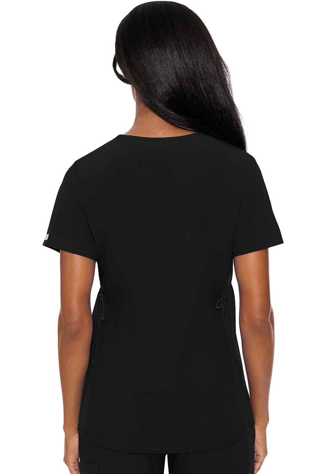 Touch MC628 Maternity V-Neck Top Black Model Image Back | Med Couture