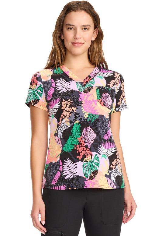 Prints MC632 Print V-Neck Top Jungle Vibes Model Image Front | Med Couture