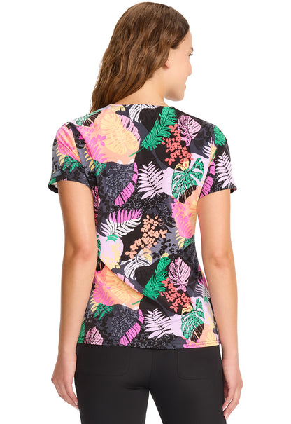 Prints MC632 Print V-Neck Top Jungle Vibes Model Image Back | Med Couture