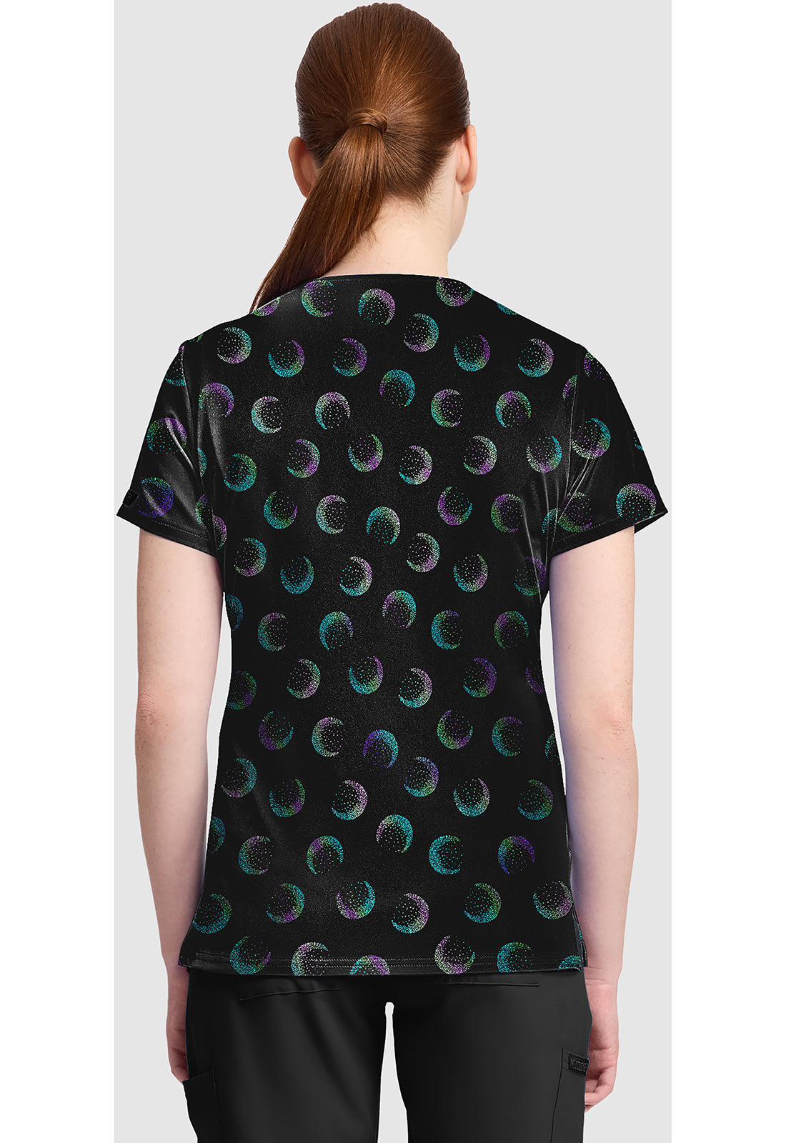 Prints MC632 Women's Print V-Neck Scrub Top Moonlight Shimmer