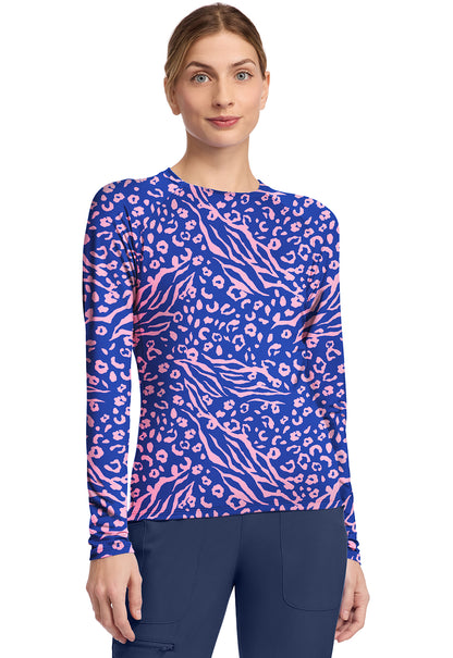 Layers MC699 Women's Printed Long Sleeve Underscrub T Two Tone Skin