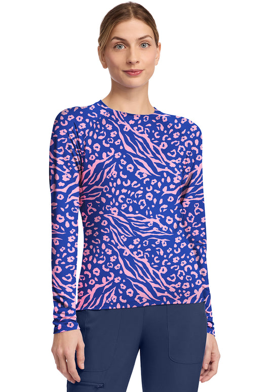 Layers MC699 Women's Printed Long Sleeve Underscrub T Two Tone Skin