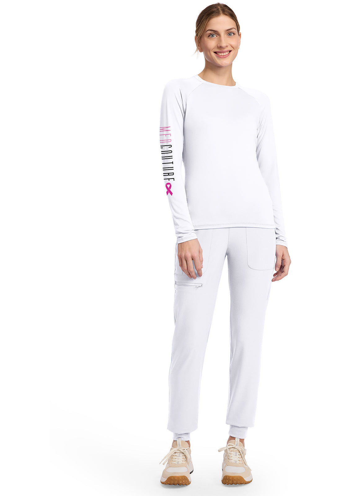 Layers MC699 Women's Printed Long Sleeve Underscrub T Mc Bca Placement