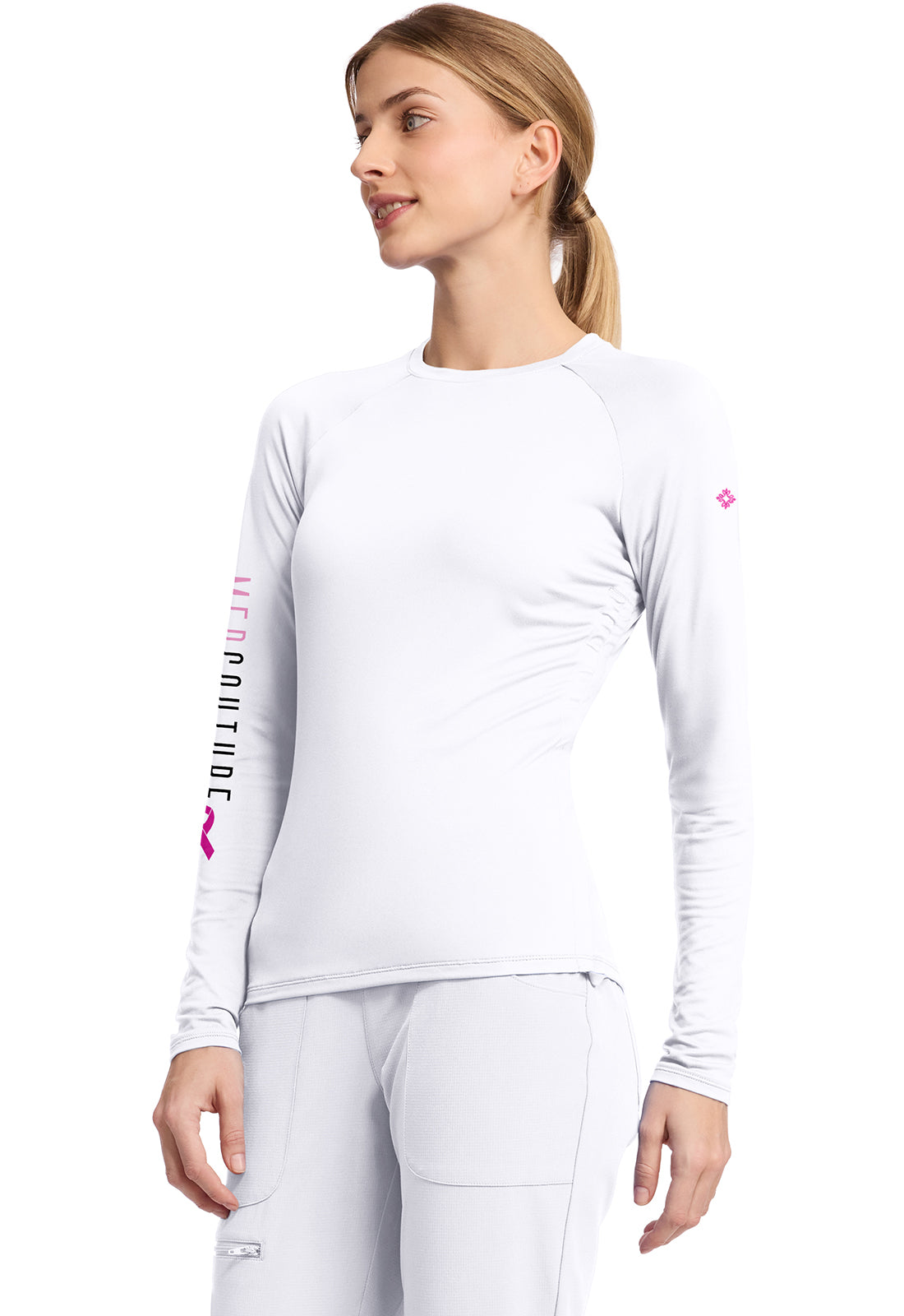 Layers MC699 Women's Printed Long Sleeve Underscrub T Mc Bca Placement