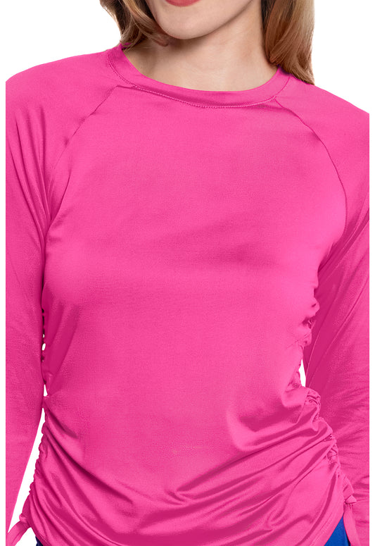 Layers MC700 Women's Long Sleeve Ruched Underscrub Amp Pink