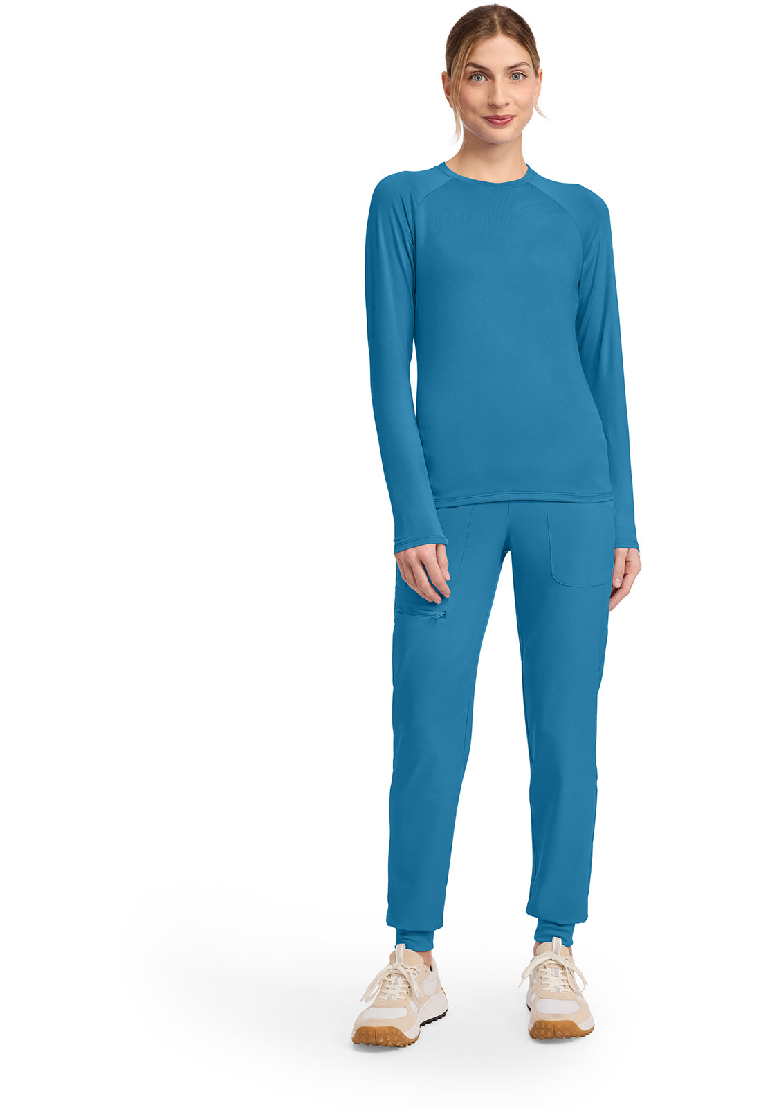 Layers MC700 Long Sleeve Ruched Underscrub Mali-Blue Shore