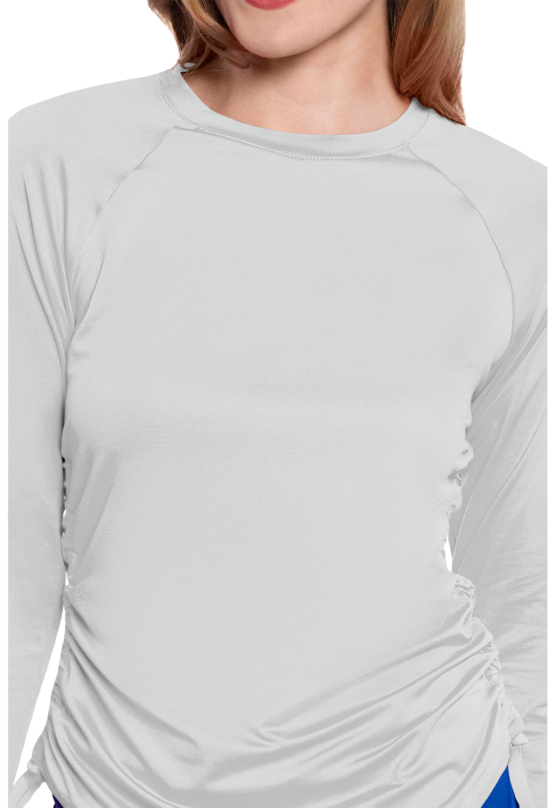 Layers MC700 Long Sleeve Ruched Underscrub White