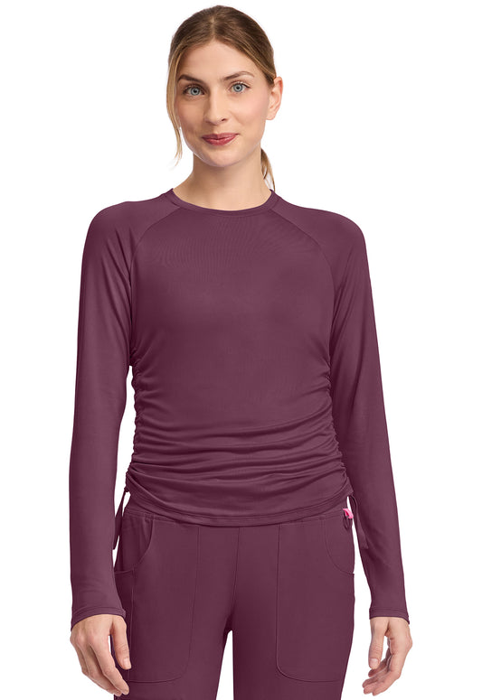 Layers MC700 Long Sleeve Ruched Underscrub Wine