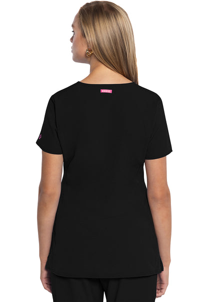 AMP MC702 V-Neck Top Black Model Image Back | Med Couture