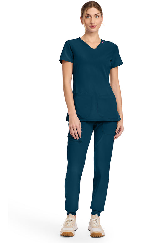 Amp MC702 Women's V-Neck Scrub Top Caribbean