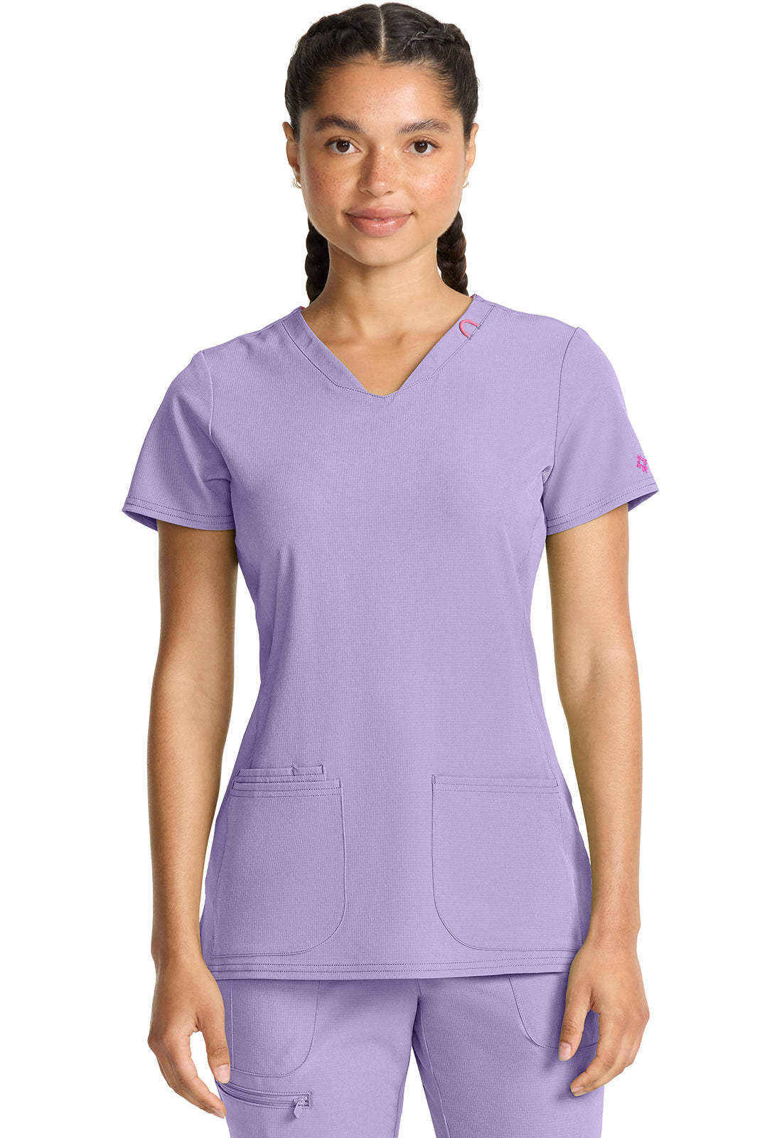 AMP MC702 V-Neck Top Digital Lavender Image