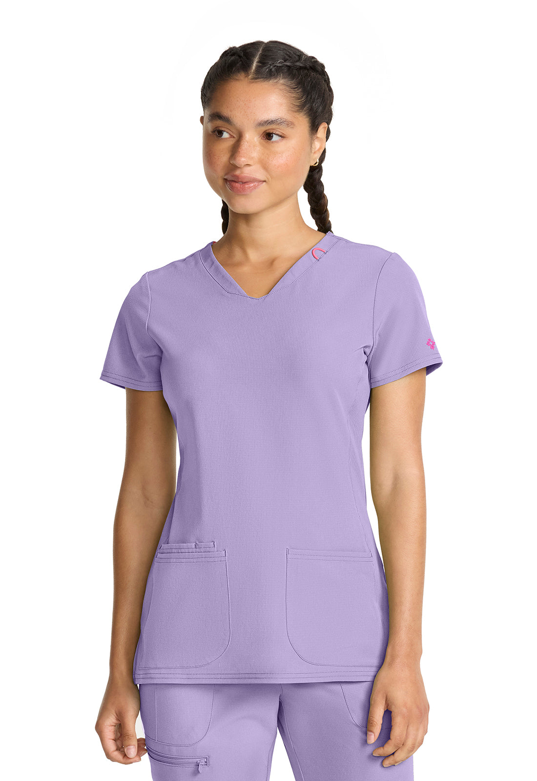 AMP MC702 V-Neck Top Digital Lavender Image