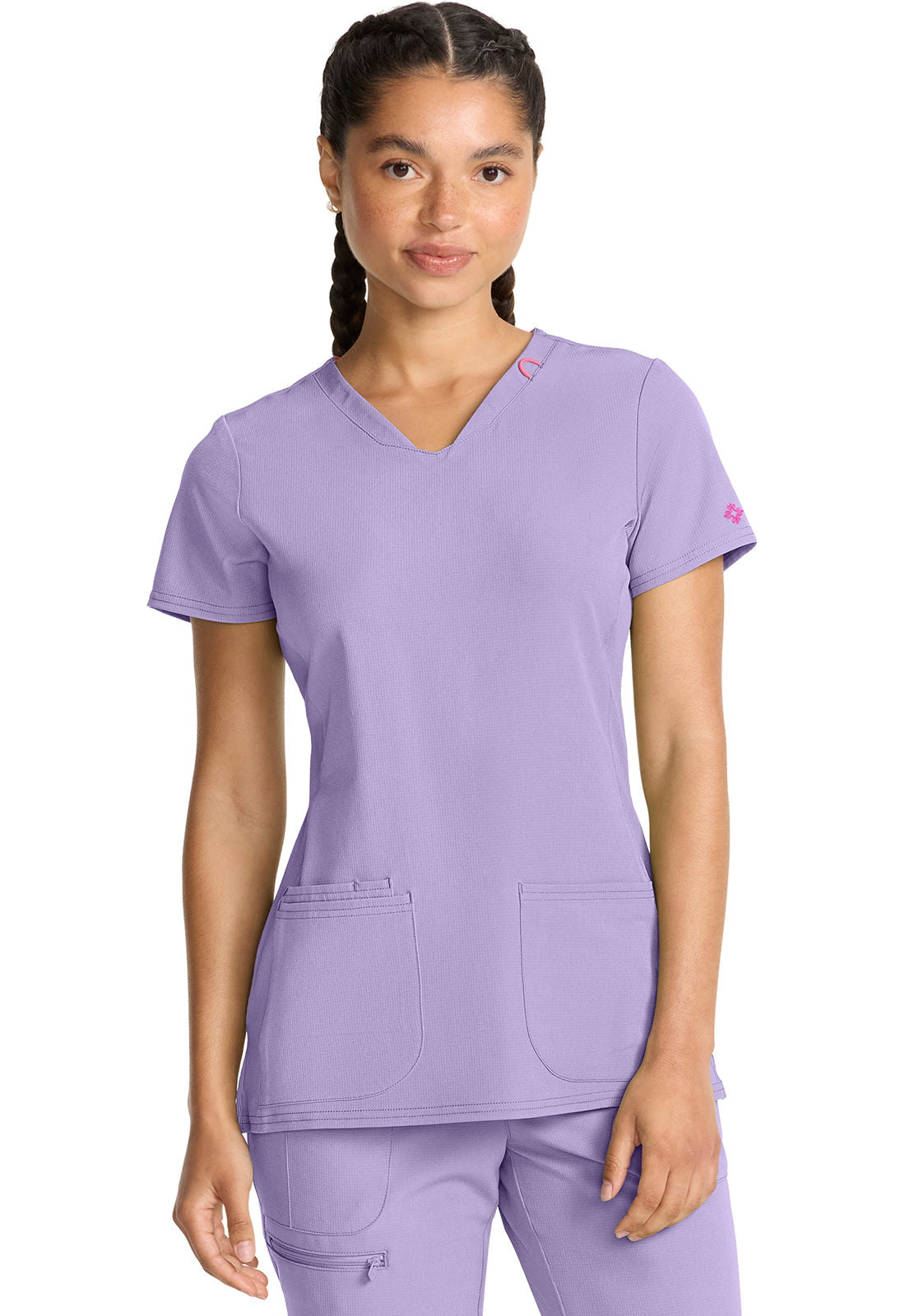 AMP MC702 V-Neck Top Digital Lavender Image