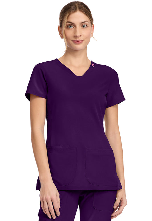 AMP MC702 V-Neck Top Eggplant