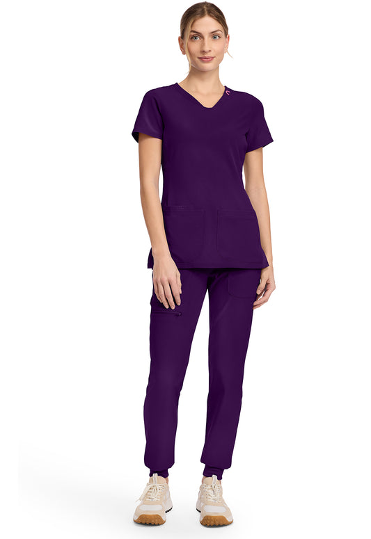 Amp MC702 Women's V-Neck Scrub Top Eggplant
