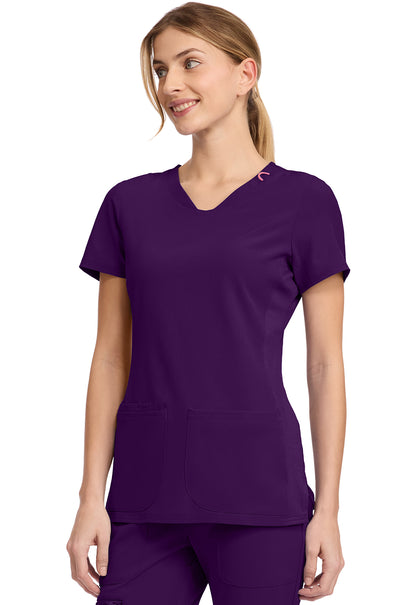 AMP MC702 V-Neck Top Eggplant