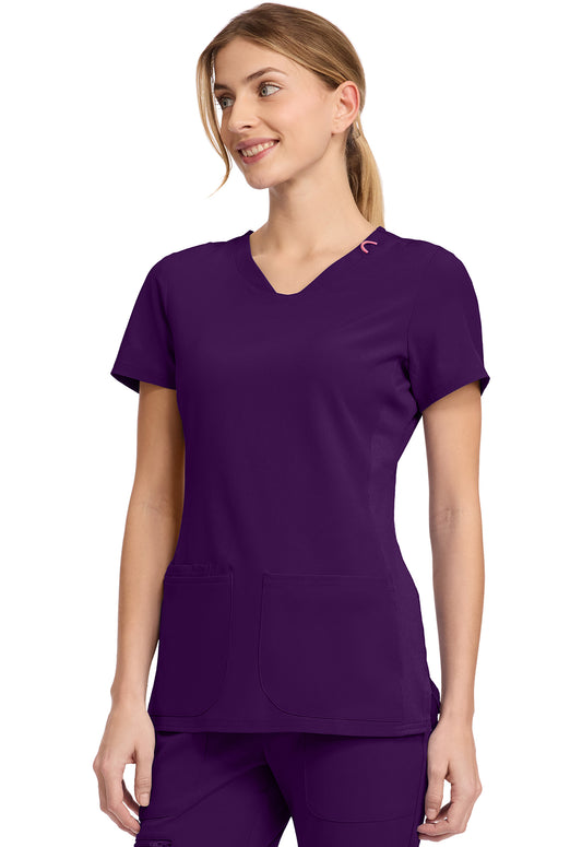 AMP MC702 V-Neck Top Eggplant
