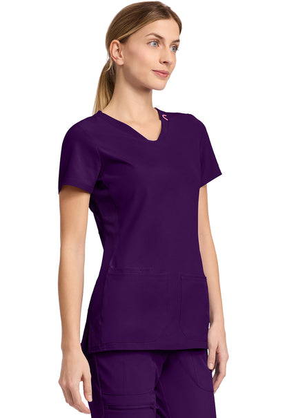AMP MC702 V-Neck Top Eggplant