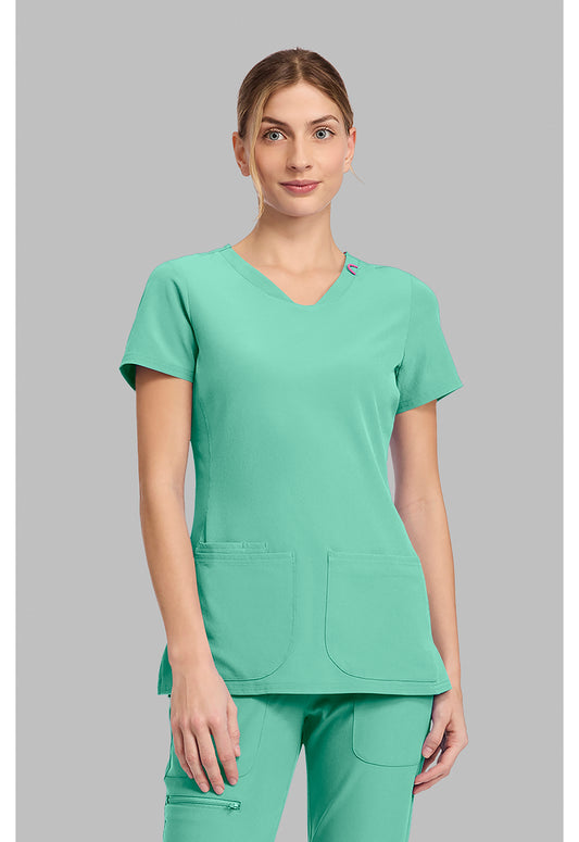 Amp MC702 Women's V-Neck Scrub Top Mint Condition