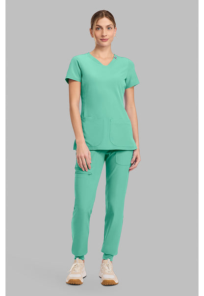 Amp MC702 Women's V-Neck Scrub Top Mint Condition