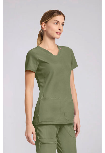 Amp MC702 Women's V-Neck Scrub Top Olive