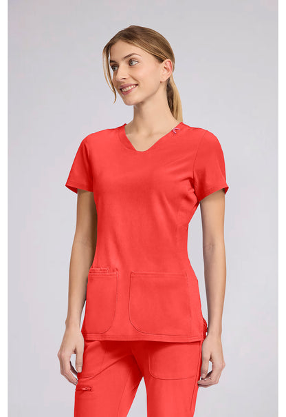 Amp MC702 Women's V-Neck Scrub Top One In A Melon