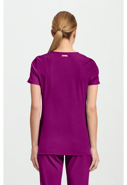 Amp MC702 Women's V-Neck Scrub Top Plum Royale