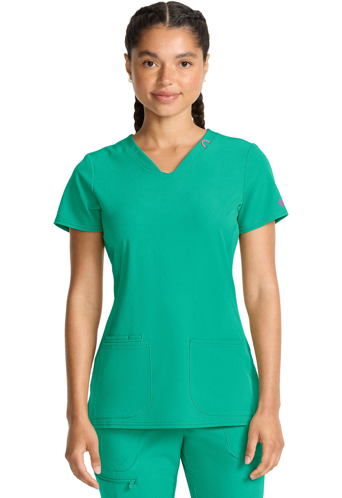 AMP MC702 V-Neck Top Teal Tonic Image