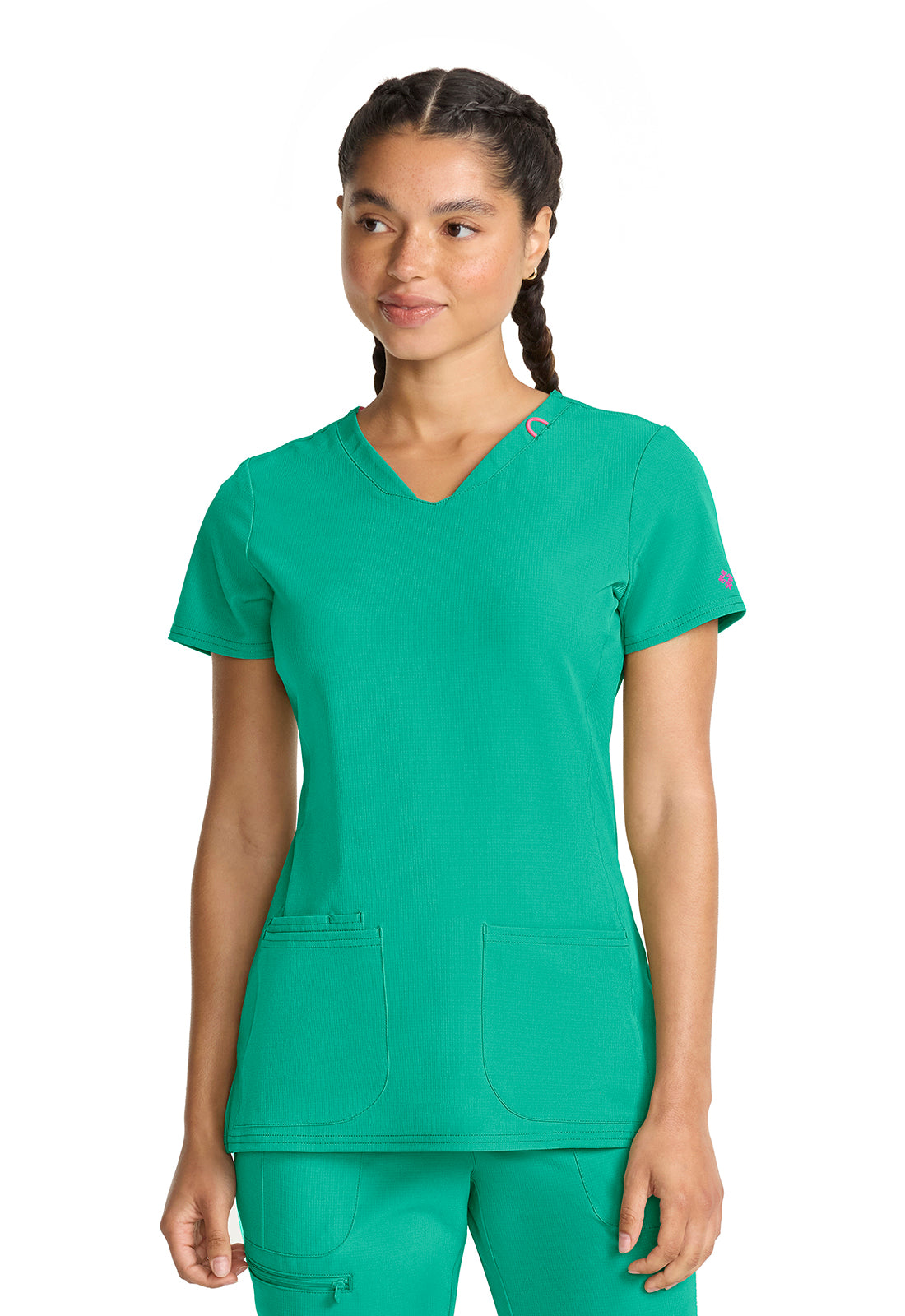 AMP MC702 V-Neck Top Teal Tonic Image