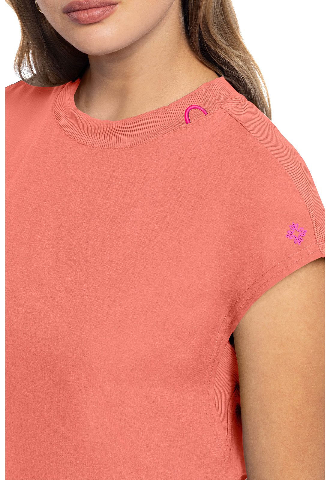 AMP MC703 Round Neck Tuckable Top Coral Fusion